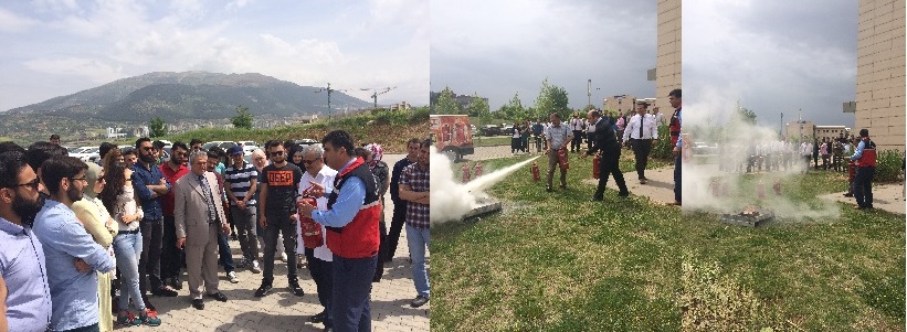 Mimarlık Mühendislik Fakültesi Yangın Tatbikatı Gerçekleştirildi.
